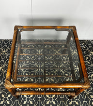 Load image into Gallery viewer, Antique Chic Bohemian bamboo coffee table, living room interior, cane cabinet furniture, period home decor