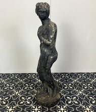 Load image into Gallery viewer, This statue is Neoclassical in design with Venus depicted holding draped fabric to conceal her nudity and stands on a square base with classy ebonised finish with lovely detail and style