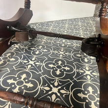 Load image into Gallery viewer, Upholstered in a rich green fabric with hints of orange peeking through, this chair embodies an authentic autumnal aesthetic. The material and inner padding remain in good condition, ensuring style and comfort