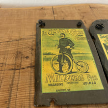 Load image into Gallery viewer, fantastic, unique set of mid-century art nouveau collectable slate panels featuring a selection of famous artists, including Alphonse Mucha. It has a complex design with the pictures inset into the slate hanging ornament
