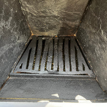 Load image into Gallery viewer, Beautiful antique Victorian Art Nouveau fireplace. Elegant design in cast iron with pewter insert and beautiful stylised sinuous floral copper decorations.