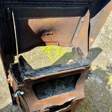 Load image into Gallery viewer, Beautiful antique Victorian Art Nouveau fireplace. Elegant design in cast iron with pewter insert and beautiful stylised sinuous floral copper decorations.