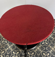 Load image into Gallery viewer, Stylish early 20th-century ebonised faux bamboo coffee or side table with a fantastic design featuring the trend ebony tone with a turned leg finish and sleek gold highlights. It is created in a cricket form with three legs