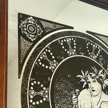 Load image into Gallery viewer, features an elegant lady wearing an attractive headdress, her hair tied up, and a selection of glamorous clothing. The circle border is adorned with an intricate design of poppies, adding to its artistic value.