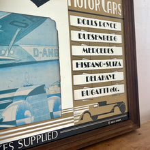 Load image into Gallery viewer, This stunning art deco mirror features a group of the most iconic luxury cars in history, including Rolls Royce, Mercedes, Bugatti, and Duesenberg.