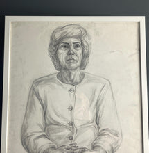 Load image into Gallery viewer, Vintage Original Pencil Drawing, Older Lady Cardigan picture