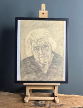 Load image into Gallery viewer, Stylish original vintage 1960’s pencil drawing old lady picture