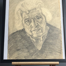 Load image into Gallery viewer, Stylish original vintage 1960’s pencil drawing old lady picture