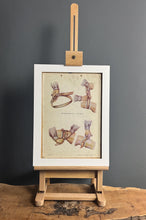 Load image into Gallery viewer, This is a vintage original poster on a card depicting medical and military content from Eastern Europe. It shows diagrams of the tourniquet method and provides instructions on usage.