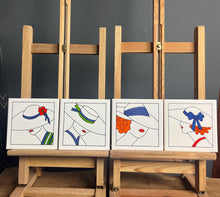 Load image into Gallery viewer, This exquisite piece showcases a beautiful art deco design that captivates the eye, featuring four glamorous women adorned in stunning detail. The vibrant colours of the glaze bring their flowing hair and exquisite hats to life.