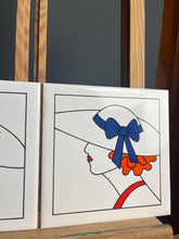 Load image into Gallery viewer, This exquisite piece showcases a beautiful art deco design that captivates the eye, featuring four glamorous women adorned in stunning detail. The vibrant colours of the glaze bring their flowing hair and exquisite hats to life.