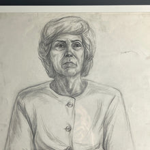 Load image into Gallery viewer, Vintage Original Pencil Drawing, Older Lady Cardigan picture