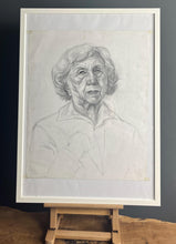 Load image into Gallery viewer, Vintage original pencil drawing picture, older lady