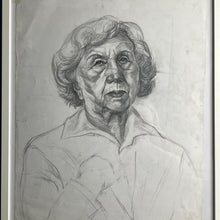 Load image into Gallery viewer, Vintage original pencil drawing picture, older lady