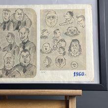 Load image into Gallery viewer, Communism vintage 1960 pencil drawing original art work