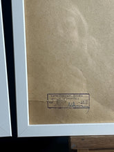 Load image into Gallery viewer, Vintage original pencil drawing, older man front and back portrait