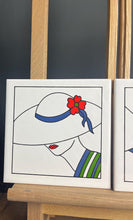 Load image into Gallery viewer, This exquisite piece showcases a beautiful art deco design that captivates the eye, featuring four glamorous women adorned in stunning detail. The vibrant colours of the glaze bring their flowing hair and exquisite hats to life.