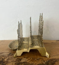 Load image into Gallery viewer, The beautiful ornate letter rack has an intricately detailed finish and vivid tone, three letter opening compartments, and a stunning shell pin dish.