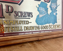 Load image into Gallery viewer, This amazing tobacco mirror features a Victorian-style design, stunning fonts in multiple colours and styles, and a pair of vagabonds smoking tobacco while wearing the clothing of the time.