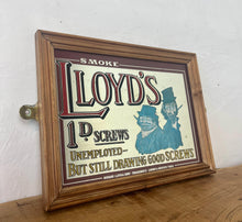 Load image into Gallery viewer, This amazing tobacco mirror features a Victorian-style design, stunning fonts in multiple colours and styles, and a pair of vagabonds smoking tobacco while wearing the clothing of the time.
