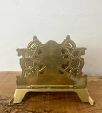 Load image into Gallery viewer, The beautiful ornate letter rack has an intricately detailed finish and vivid tone, three letter opening compartments, and a stunning shell pin dish.