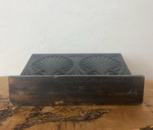 Load image into Gallery viewer, Beautiful ornate letter rack with an intricately detailed finish and matt tone in oak with an ebonised design has an opening compartment for your items.