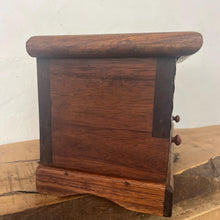 Load image into Gallery viewer, Vintage Jewellery Organisational Box, Mid-Century Brass Design, African Craftsmanship, Wooden Chest, Home Ornaments, Trinket Trunk