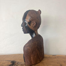 Load image into Gallery viewer, stunning ebony wood statue of a tribal man. These exquisitely detailed carving in a true work of art.