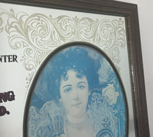 Load image into Gallery viewer, This is an excellent vintage Coca-Cola advertising mirror featuring a large picture of a lady dressed in Victorian-style attire