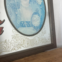 Load image into Gallery viewer, This is an excellent vintage Coca-Cola advertising mirror featuring a large picture of a lady dressed in Victorian-style attire