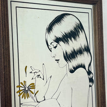 Load image into Gallery viewer, Lovely, stylish piece, a wonderful Art Nouveau half-nude lady picking a vibrant yellow flower with stunning style and detail.