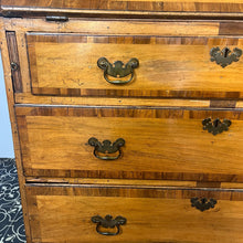 Load image into Gallery viewer, The stunning original George II Bureau, which was written in English circa the mid-18th century, represents the epitome of fine craftsmanship. Featuring camphor wood and rosewood banding, a writing bureau with a perfect leather writing surface.