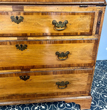 Load image into Gallery viewer, The stunning original George II Bureau, which was written in English circa the mid-18th century, represents the epitome of fine craftsmanship. Featuring camphor wood and rosewood banding, a writing bureau with a perfect leather writing surface.