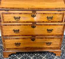 Load image into Gallery viewer, The stunning original George II Bureau, which was written in English circa the mid-18th century, represents the epitome of fine craftsmanship. Featuring camphor wood and rosewood banding, a writing bureau with a perfect leather writing surface.