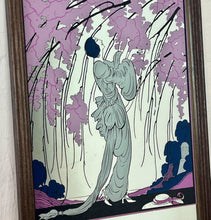 Load image into Gallery viewer, Stunning Vogue mirror featuring a glamorous lady in a Japanese style dress picking flowers from a vivid cherry blossom tree in great detail. Vibrant tones in a selection of pinks and whites to create a stand-out, out, intricate, stylish design.