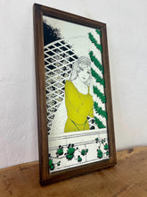 Load image into Gallery viewer, This stunning, intricate, vibrant, colourful design shows an elegant lady in a vivid yellow dress with a lovely floral outer design. The design is complemented by a stylish garden design with a flower trellis background.