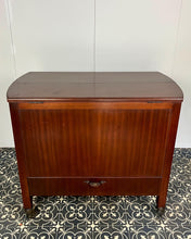 Load image into Gallery viewer, Superb original Art Deco 1930s cocktail drinks bar in a beautiful mid-tone figured mahogany veneer. Excellent streamline design, ideal size for modern-day use.