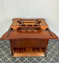 Load image into Gallery viewer, Superb original Art Deco 1930s cocktail drinks bar in a beautiful mid-tone figured mahogany veneer. Excellent streamline design, ideal size for modern-day use.