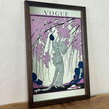Load image into Gallery viewer, Stunning Vogue mirror featuring a glamorous lady in a Japanese style dress picking flowers from a vivid cherry blossom tree in great detail. Vibrant tones in a selection of pinks and whites to create a stand-out, out, intricate, stylish design.