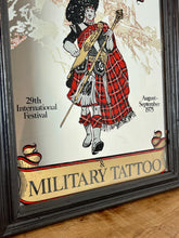 Load image into Gallery viewer, Vintage framed Scotland Mirror Advertising The Edinburgh Festival & Military Tattoo From 1975.