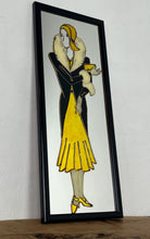 Load image into Gallery viewer, The mirror's design, characterised by the elegant lines of the woman's figure and attire, is indicative of the Art Deco era, which flourished in the 1920s and 1930s and is known for its glamorous and sophisticated aesthetic