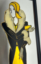 Load image into Gallery viewer, The mirror's design, characterised by the elegant lines of the woman's figure and attire, is indicative of the Art Deco era, which flourished in the 1920s and 1930s and is known for its glamorous and sophisticated aesthetic