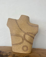 Load image into Gallery viewer, Vintage decorative mannequin wrapped in rope, a unique jewelry display stand or a unique decorative piece. The material appears is natural fiber jute or hemp, providing a textured and rustic aesthetic.