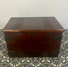 Load image into Gallery viewer, Antique 19th Century Military Naval Officer’s Sea Box, Campaign Chest in Rich Oak