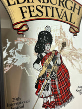 Load image into Gallery viewer, Vintage framed Scotland Mirror Advertising The Edinburgh Festival & Military Tattoo From 1975.