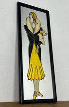 Load image into Gallery viewer, The mirror's design, characterised by the elegant lines of the woman's figure and attire, is indicative of the Art Deco era, which flourished in the 1920s and 1930s and is known for its glamorous and sophisticated aesthetic