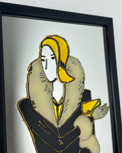 Load image into Gallery viewer, The mirror's design, characterised by the elegant lines of the woman's figure and attire, is indicative of the Art Deco era, which flourished in the 1920s and 1930s and is known for its glamorous and sophisticated aesthetic