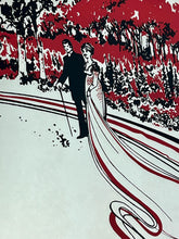 Load image into Gallery viewer, The Art Nouveau style is characterised by flowing lines and organic elements, particularly evident in the tree and surrounding design, which hints at an Art Nouveau style or a later revival style from the mid-century.