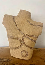 Load image into Gallery viewer, Vintage decorative mannequin wrapped in rope, a unique jewelry display stand or a unique decorative piece. The material appears is natural fiber jute or hemp, providing a textured and rustic aesthetic.