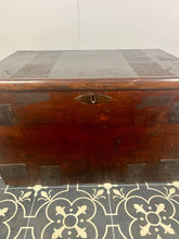 Load image into Gallery viewer, Antique 19th Century Military Naval Officer’s Sea Box, Campaign Chest in Rich Oak